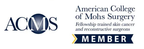 Logo of the American College of Mohs Surgery with the text “Fellowship trained skin cancer and reconstructive surgeons, Member,” representing professional accreditation – Millcreek Dermatology